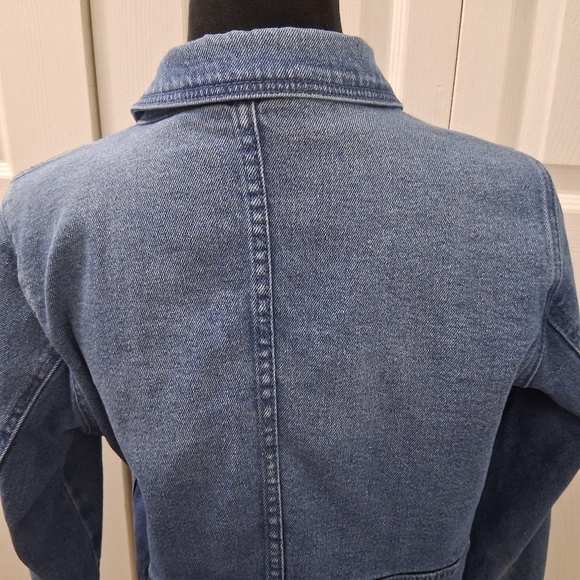 Blue Denim Jacket with Floral Embroidery        Size L - Picture 6 of 14